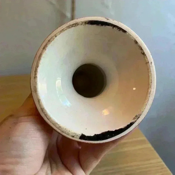 Vintage Ceramic Fall Candlestick Holder Forest leaves woodsy cottagecore boho 6“ - Picture 2 of 7